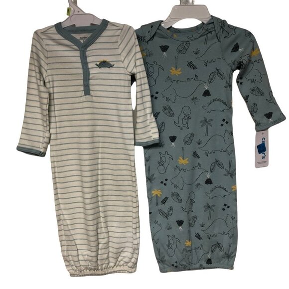 CARTERS BOY 2 PACK SLEEPER GOWN SIZE NEWBORN NEW WITH TAG - Picture 1 of 4